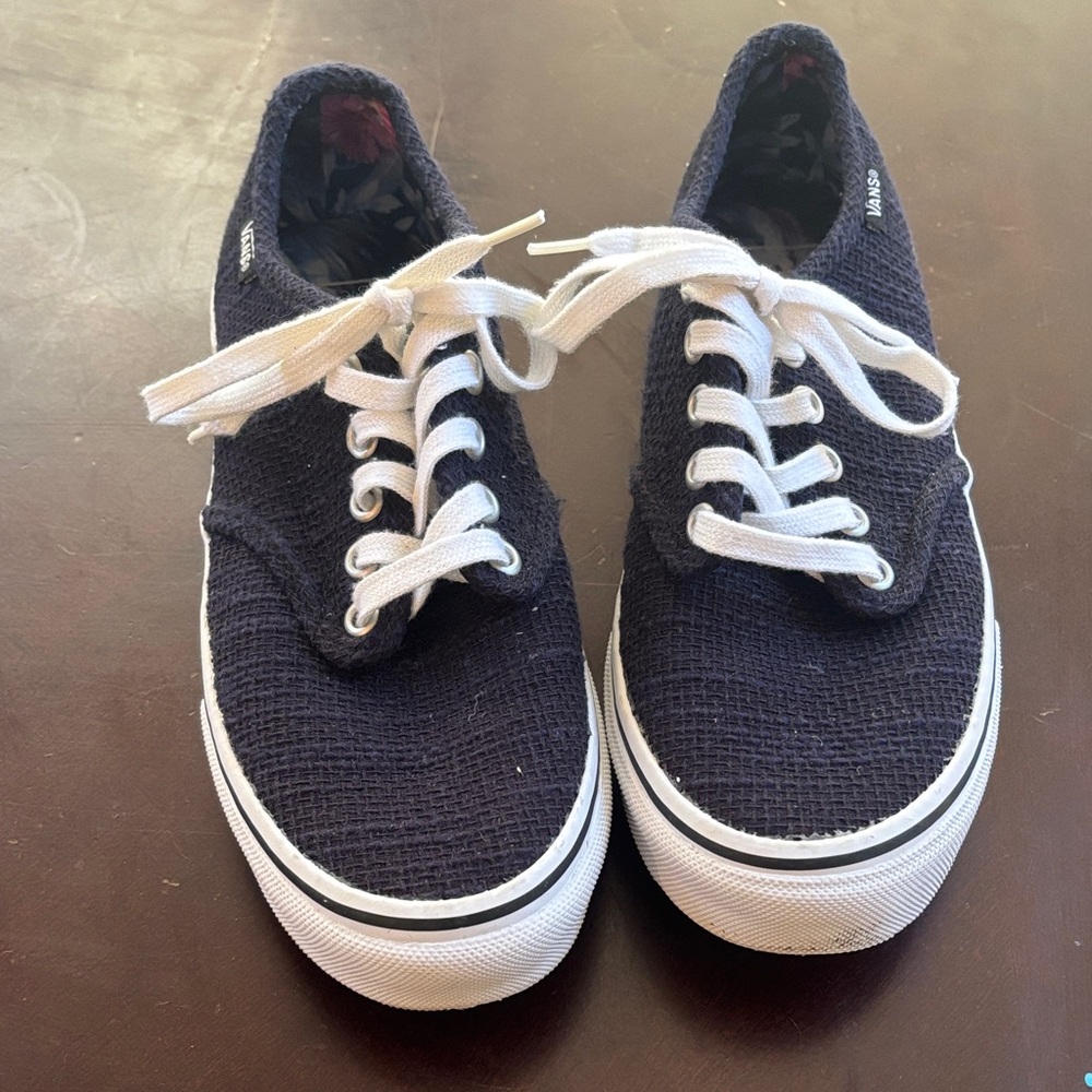 Vans Woven Dark Blue Sneakers with White Accents